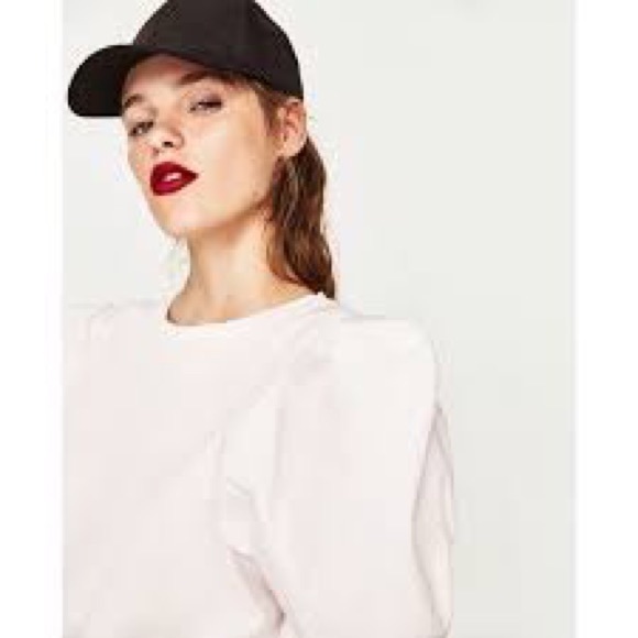 NWT Zara Voluminous Full Sleeve Cropped Blouse - Picture 3 of 3